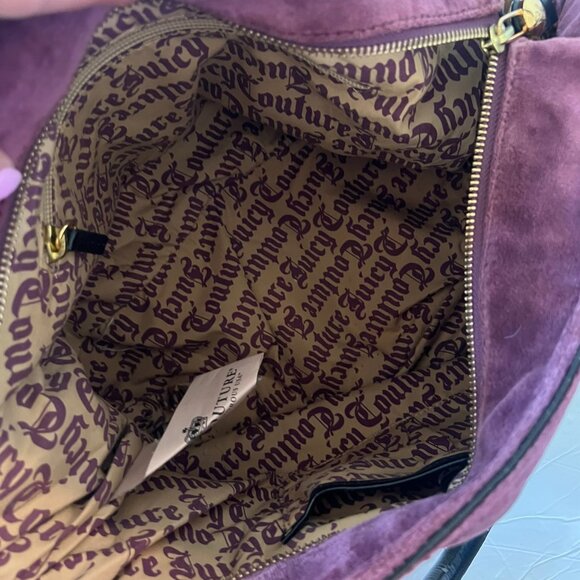 Y2K JUICY COUTURE VELOUR CLOTH EMBROIDERED OVERSIZED SATCHEL BAG - Picture 9 of 11